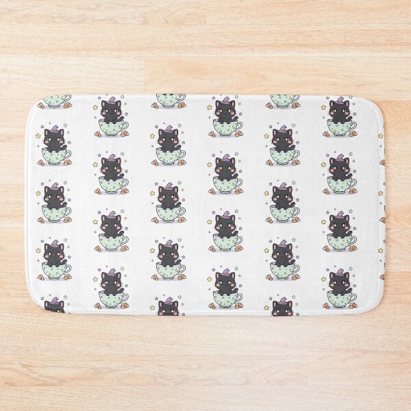 Item preview, Kawaii Black Cat Witch in a Teacup designed and sold by istoriadesign.