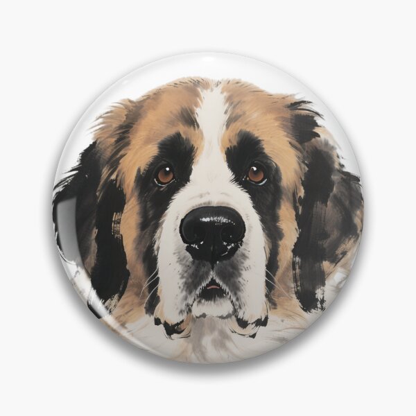 Item preview, Saint Bernard Ink Painting Close-up designed and sold by forget45studio.