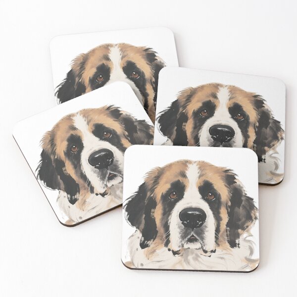 Item preview, Saint Bernard Ink Painting Close-up designed and sold by forget45studio.