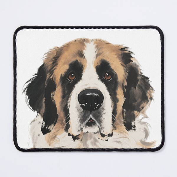 Item preview, Saint Bernard Ink Painting Close-up designed and sold by forget45studio.