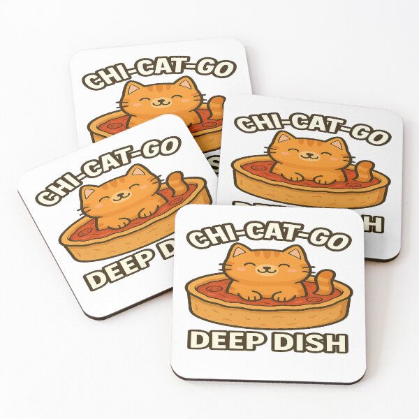 Item preview, Chi-cat-go Deep Dish – Funny Chicago Cat T-Shirt, Cute Cartoon Kitty Pizza Design for Cat Lovers designed and sold by MeowLaugh.