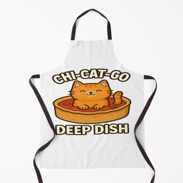 Item preview, Chi-cat-go Deep Dish – Funny Chicago Cat T-Shirt, Cute Cartoon Kitty Pizza Design for Cat Lovers designed and sold by MeowLaugh.