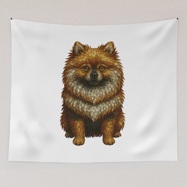 Item preview, Gemstone Mosaic Pomeranian Portrait designed and sold by DigitalGemArt.