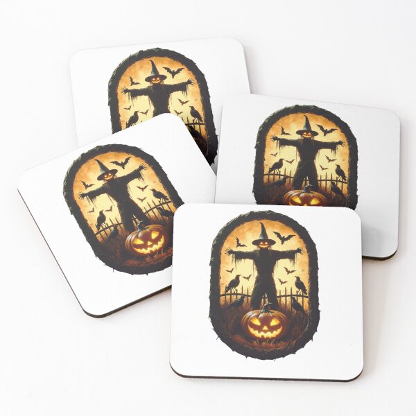 Item preview, A Sinister Scarecrow Under The Fiery Halloween Sky designed and sold by e-camelleone.