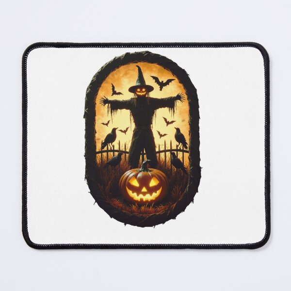 Item preview, A Sinister Scarecrow Under The Fiery Halloween Sky designed and sold by e-camelleone.