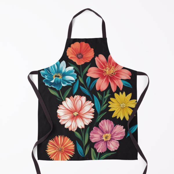 Item preview, Vibrant Floral Bouquet on Black Background – Colorful Nature Art designed and sold by ArtBySylvia.