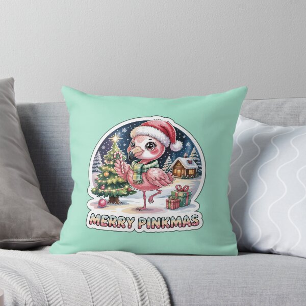 Item preview, Christmas Flamingo Sticker – Merry Pinkmas Cute Chibi Flamingo in Santa Hat and Scarf Holiday Design designed and sold by Nuist25.