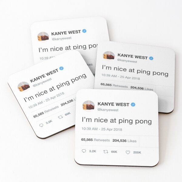 Item preview, Kanye Tweet I'm nice at ping pong designed and sold by tom-od.