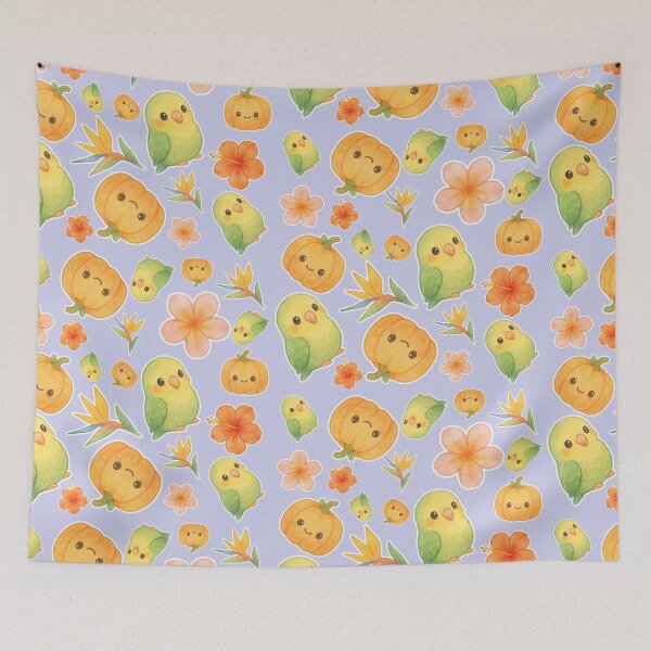 Item preview, Autumn Pumpkin Parrot – Cute Tropical Fall Bird Illustration designed and sold by Sugar Wisdom .