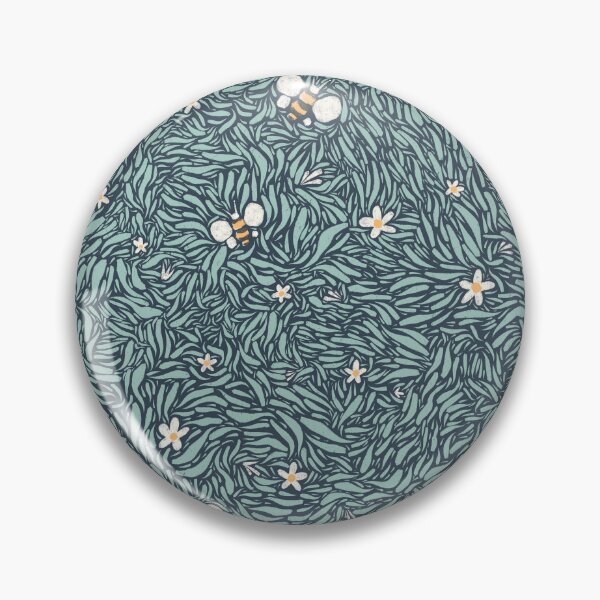 Item preview, Bee & Daisy Pattern – Whimsical Nature Illustration on Blue designed and sold by AniaMartaArt.