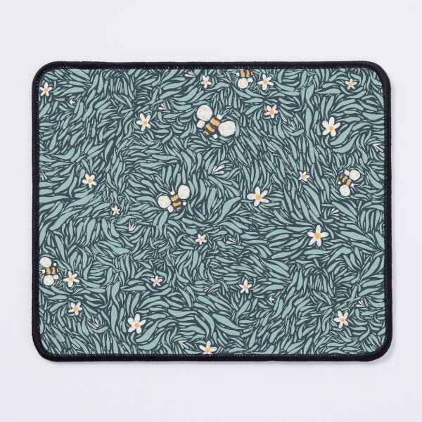 Item preview, Bee & Daisy Pattern – Whimsical Nature Illustration on Blue designed and sold by AniaMartaArt.