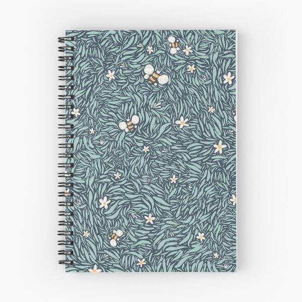 Item preview, Bee & Daisy Pattern – Whimsical Nature Illustration on Blue designed and sold by AniaMartaArt.