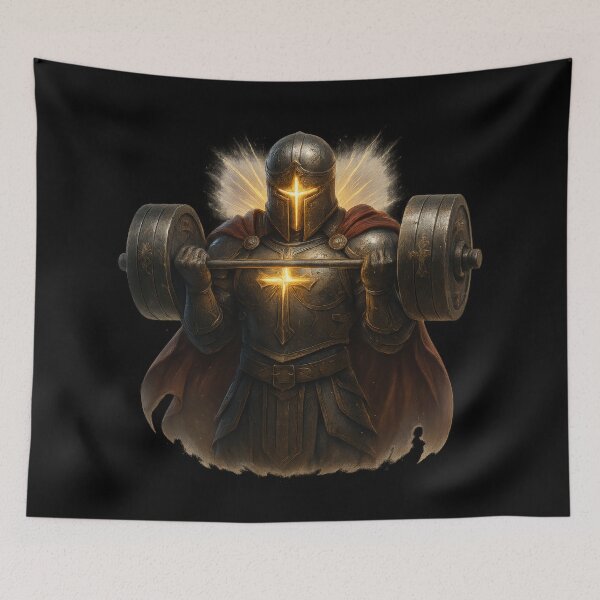 Item preview, Christian Warrior Barbell Cross Strength & Faith designed and sold by JaelTees.