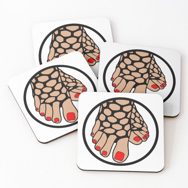 Item preview, Red Fishnet Toes Badge designed and sold by SolefulStickers.