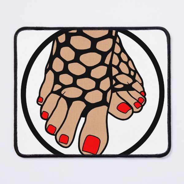 Item preview, Red Fishnet Toes Badge designed and sold by SolefulStickers.