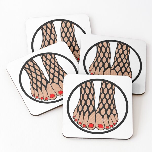 Item preview, Red Toes Fishnet Badge designed and sold by SolefulStickers.