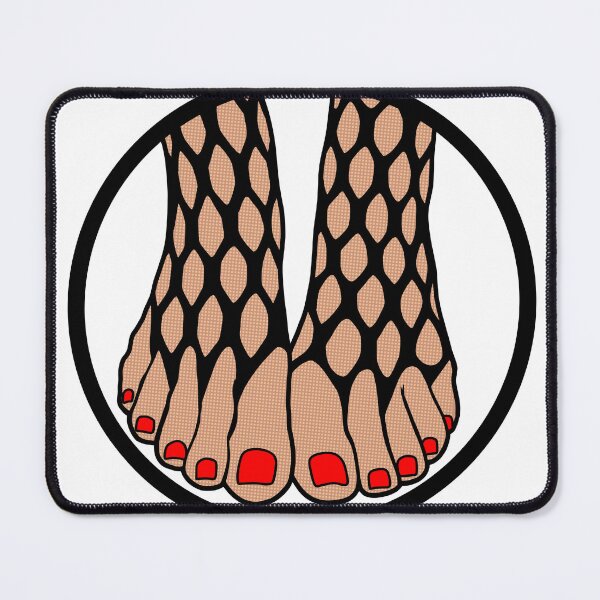 Item preview, Red Toes Fishnet Badge designed and sold by SolefulStickers.