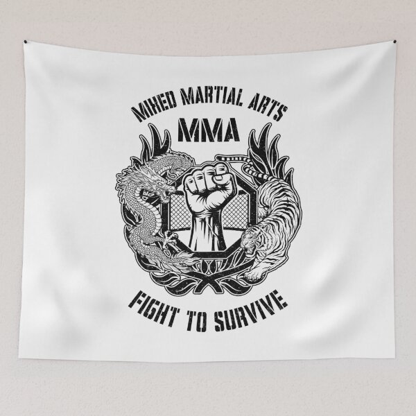 Item preview, MMA Mixed Martial Arts Cage Dragon Fist Tiger BJJ Fighter designed and sold by GrandeDuc.
