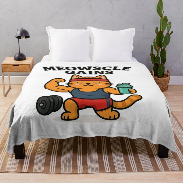 Item preview, Meowscle Gains – Funny Gym Cat T-Shirt, Cartoon Kitty Bodybuilder Workout Design designed and sold by MeowLaugh.