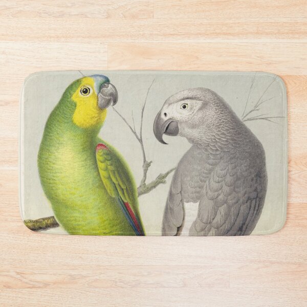 Item preview, Vintage lithograph of Amazon Parrot and Grey Parrot designed and sold by Vintage Designs +.