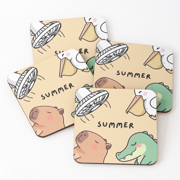 Item preview, Summer with Capybara and Friends designed and sold by The magic  Yellow bus.
