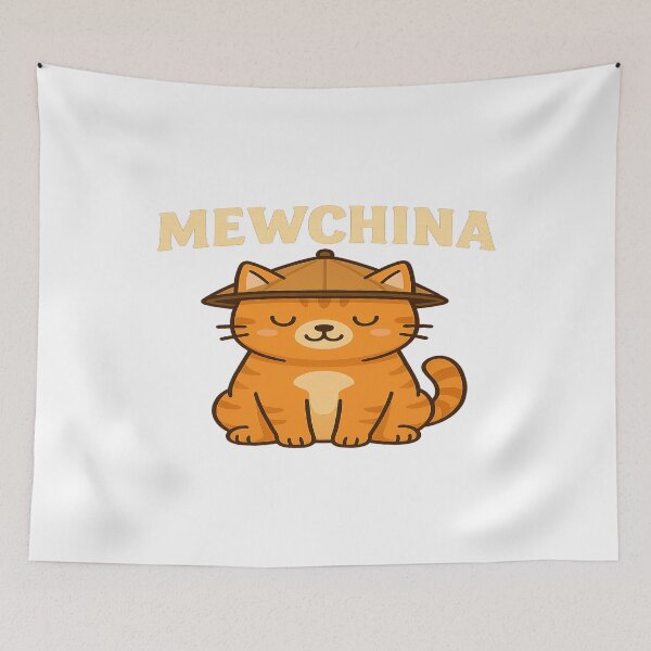 Item preview, Mewchina – Funny China Cat T-Shirt, Cute Cartoon Kitty Lantern Design for Cat Lovers designed and sold by MeowLaugh.