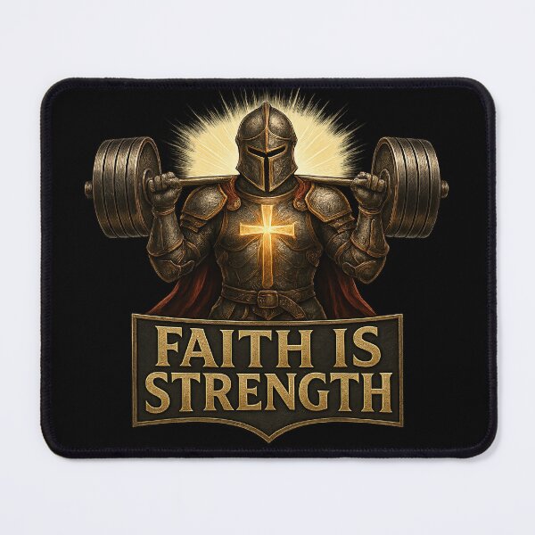 Item preview, Faith Is Strength – Christian Knight Gym Design designed and sold by JaelTees.
