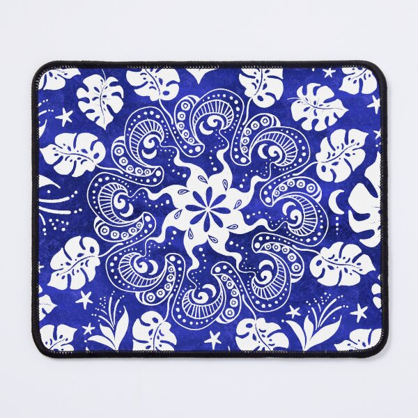 Item preview, monstera mandala - white on azure blue designed and sold by kobyakov.