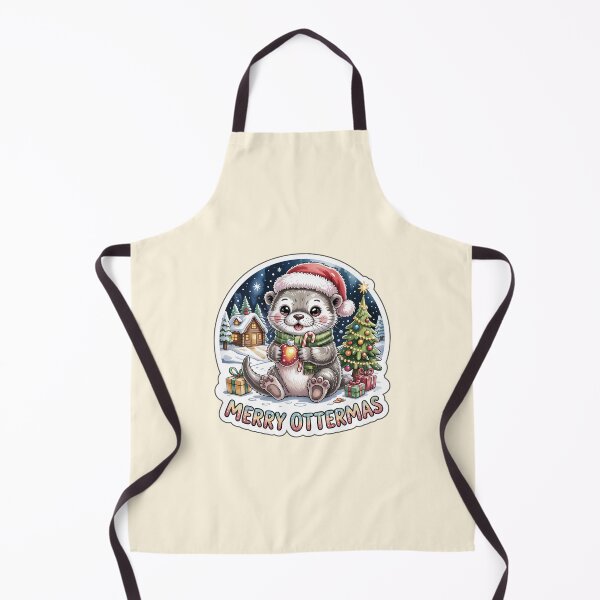 Item preview, Christmas Otter Sticker – Merry Ottermas Cute Chibi Otter in Santa Hat and Scarf Holiday Design designed and sold by Nuist25.