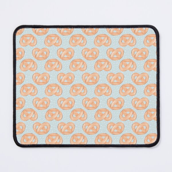 Item preview, Pretzel Pattern – Cute Food Illustration with Salted Pretzels on Blue designed and sold by AniaMartaArt.