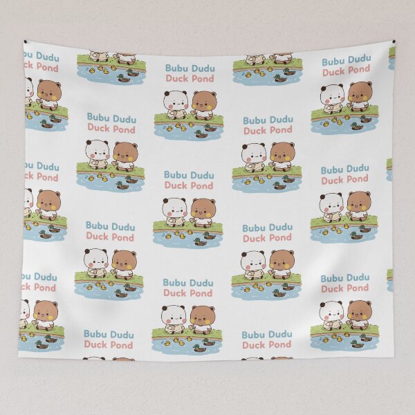 Item preview, Bubu Dudu Duck Pond | Cute Couple Feeding Ducks Kawaii Design designed and sold by FEBRICAST.