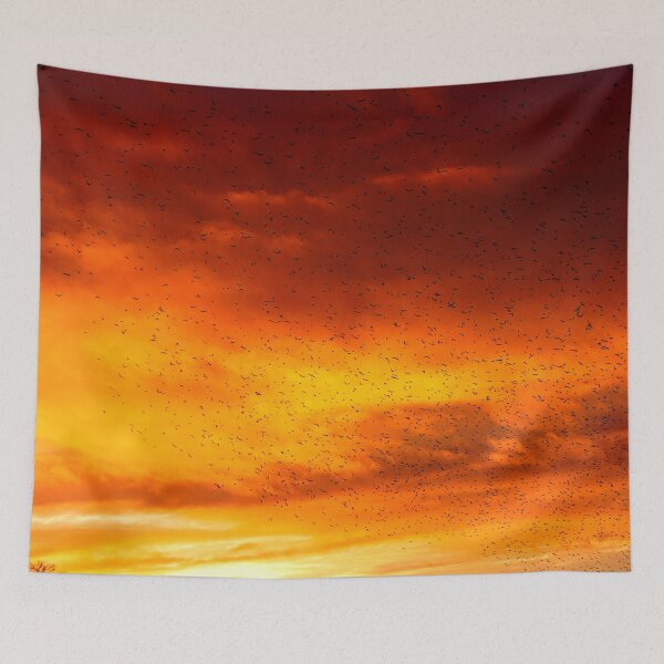 Item preview, Sunset Starling Murmuration designed and sold by FOLK ART FUSION by heidiannemorris.
