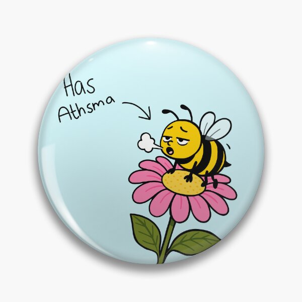 Item preview, Funny Asthma Bee Cartoon - Cute Bee On Flower Illustration designed and sold by MindsintheMatrix.
