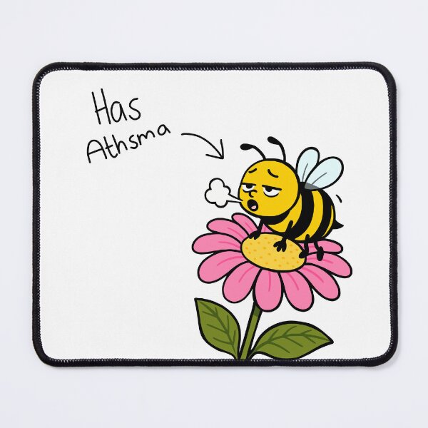 Item preview, Funny Asthma Bee Cartoon - Cute Bee On Flower Illustration designed and sold by MindsintheMatrix.