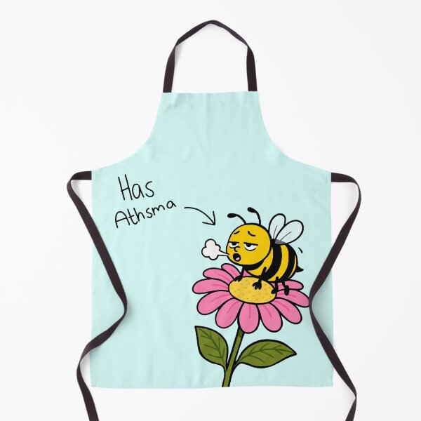 Item preview, Funny Asthma Bee Cartoon - Cute Bee On Flower Illustration designed and sold by MindsintheMatrix.