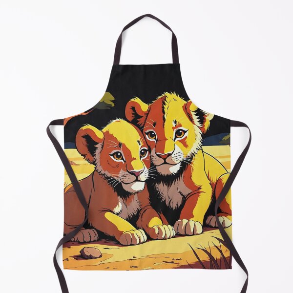 Item preview, Pair of cute Lion cubs illustration designed and sold by Vintage Designs +.