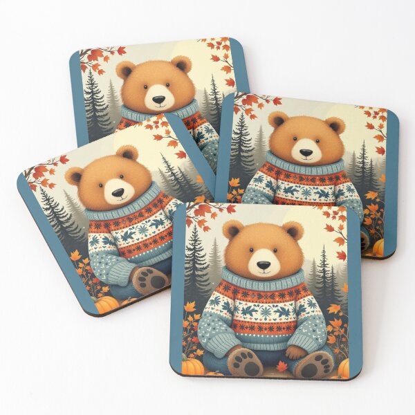 Item preview, Cozy Fall Folk Art Bear designed and sold by MamasunDesigns.