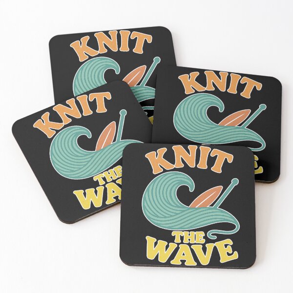 Item preview, Knit the Wave Retro Knitting Surfing Design designed and sold by Graphics4X.