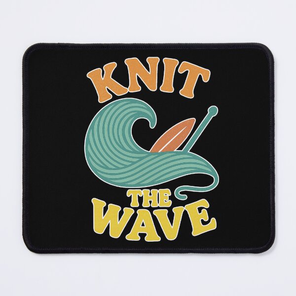 Item preview, Knit the Wave Retro Knitting Surfing Design designed and sold by Graphics4X.