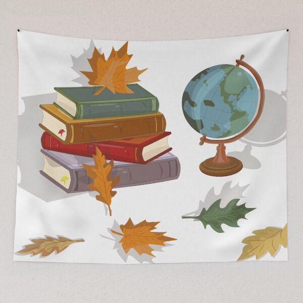 Item preview, Autumn still life with books and globe designed and sold by CheriTanya.