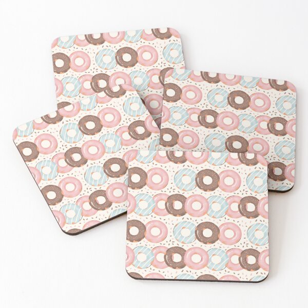 Item preview, Doughnut Pattern – Cute Hand-Painted Donuts with Sprinkles designed and sold by AniaMartaArt.