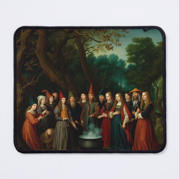 Item preview, The witches assemble on the Black Witch's Sabbath vintage painting art designed and sold by Vintage Designs +.