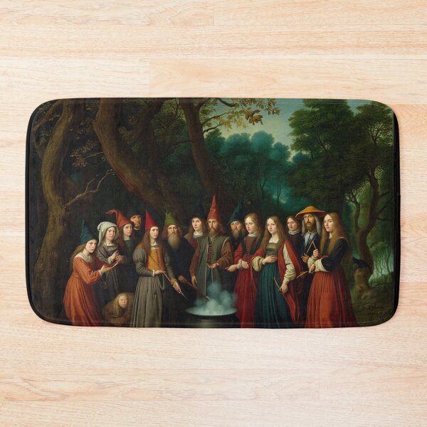 Item preview, The witches assemble on the Black Witch's Sabbath vintage painting art designed and sold by Vintage Designs +.