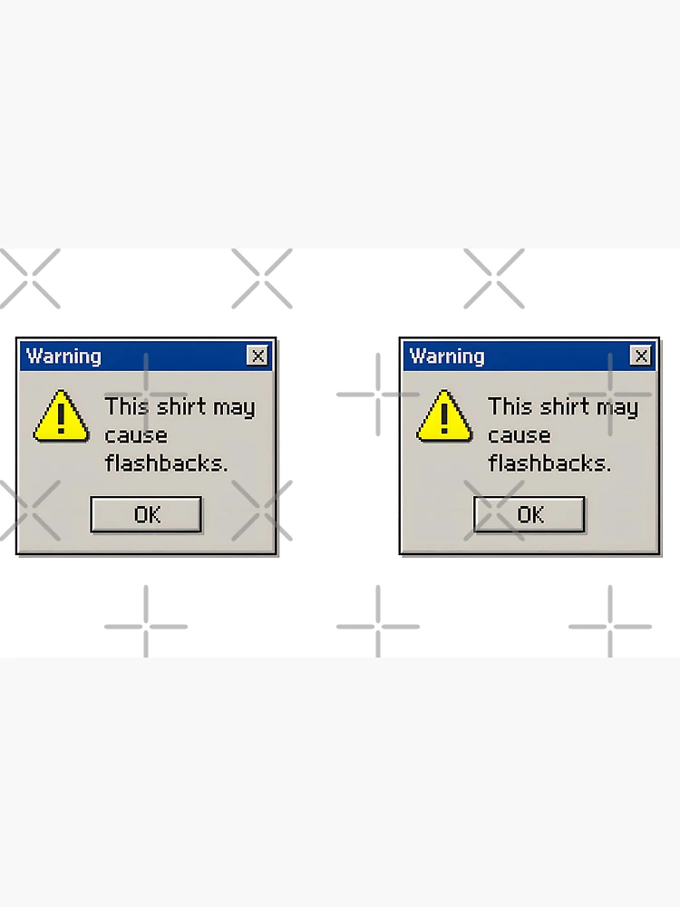 Thumbnail 4 of 4, Coffee Mug, Warning Flashbacks – Retro Computer Error Message Design designed and sold by Imaginationbeyond.