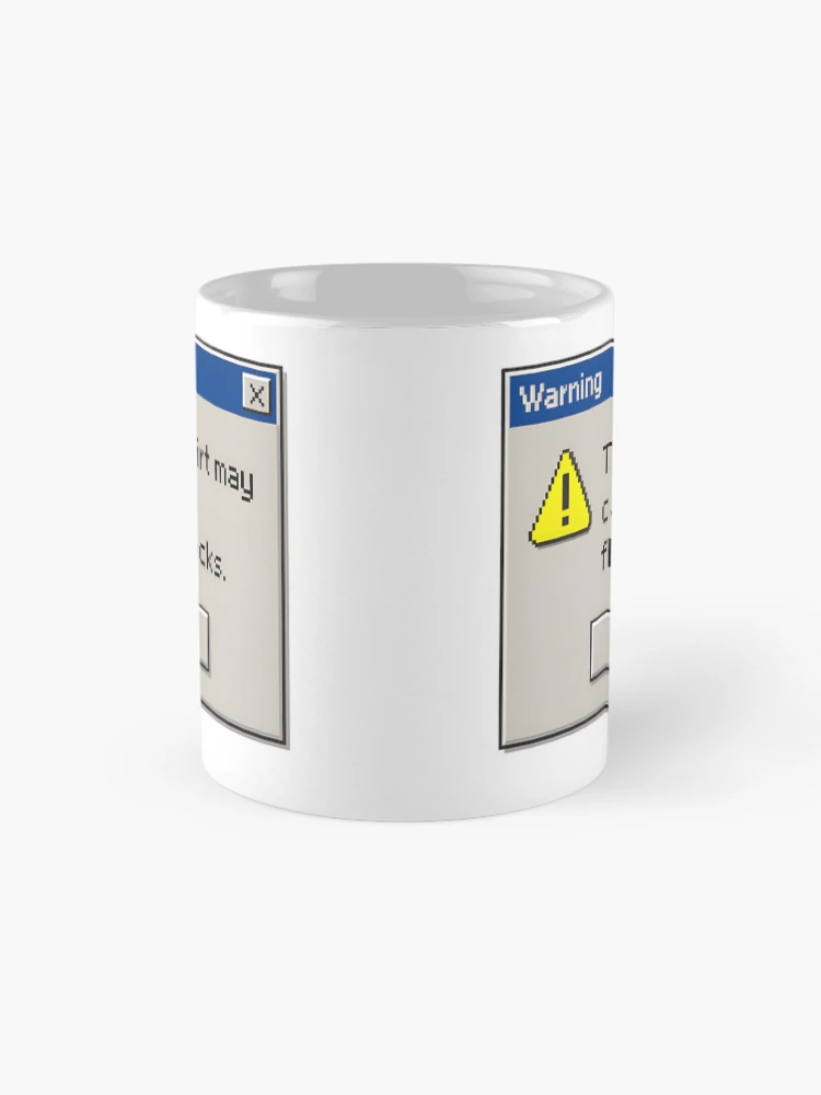 Thumbnail 4 of 6, Coffee Mug, Warning Flashbacks – Retro Computer Error Message Design designed and sold by Imaginationbeyond.