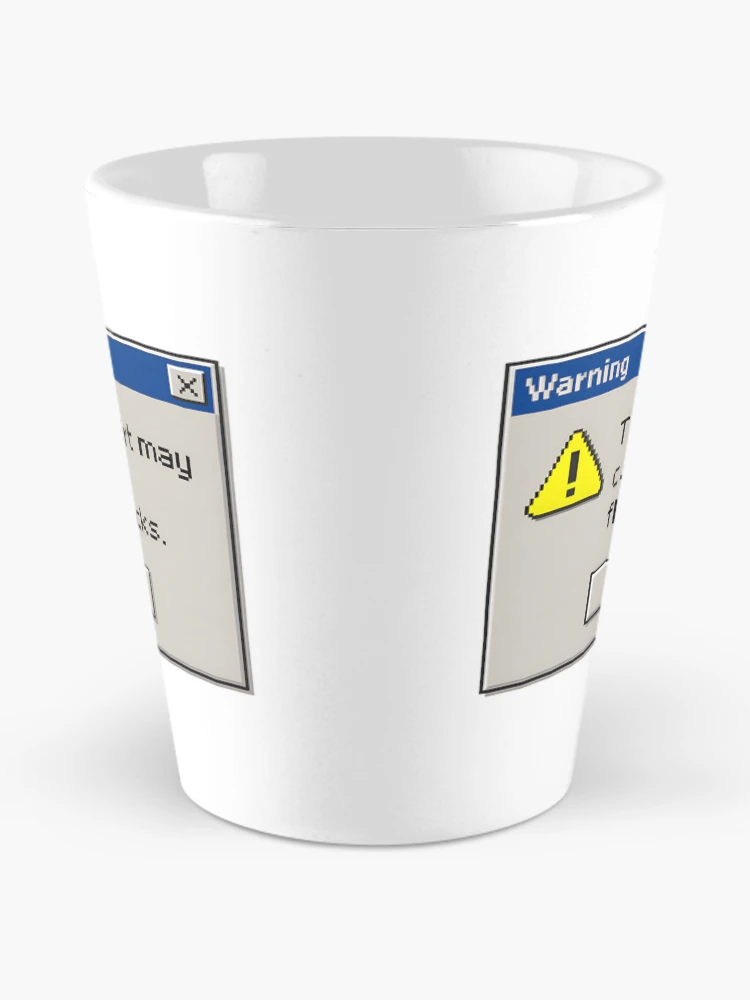 Thumbnail 2 of 4, Coffee Mug, Warning Flashbacks – Retro Computer Error Message Design designed and sold by Imaginationbeyond.