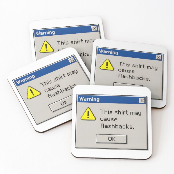 Item preview, Warning Flashbacks – Retro Computer Error Message Design designed and sold by Imaginationbeyond.