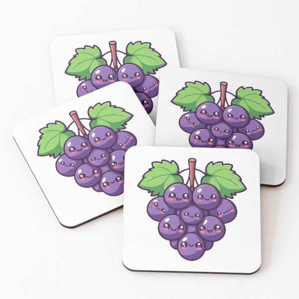 Item preview, Sweet and Juicy – Smiling Kawaii Grape Cartoon designed and sold by SketchOnScreen.