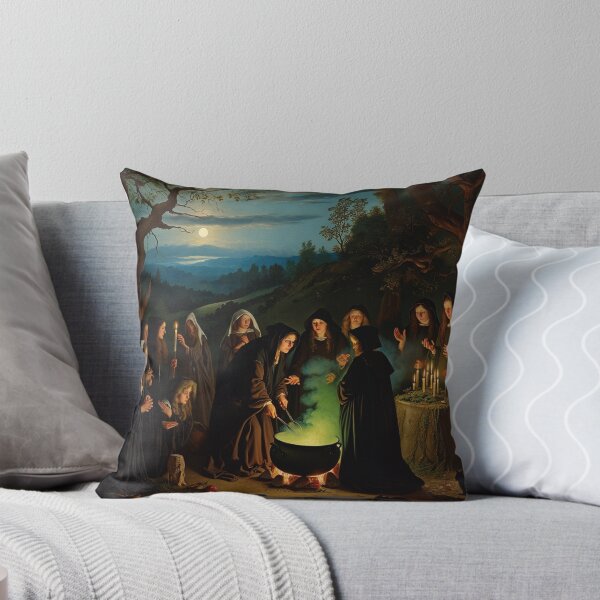 Item preview, The witches assemble on the Black Witch's Sabbath vintage painting art designed and sold by Vintage Designs +.