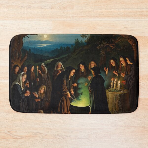Item preview, The witches assemble on the Black Witch's Sabbath vintage painting art designed and sold by Vintage Designs +.